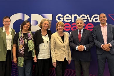 Dr. Barakat with participants at the Geneva Peace Forum