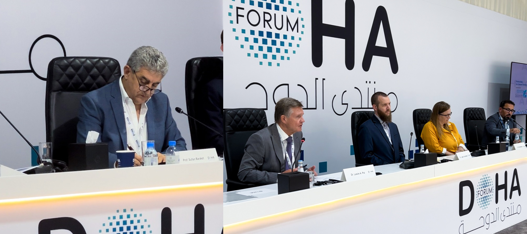 Dr. Leslie A. Pal, Dean, College of Public Policy, participates in one of Doha Forum 2023’s roundtable discussions
