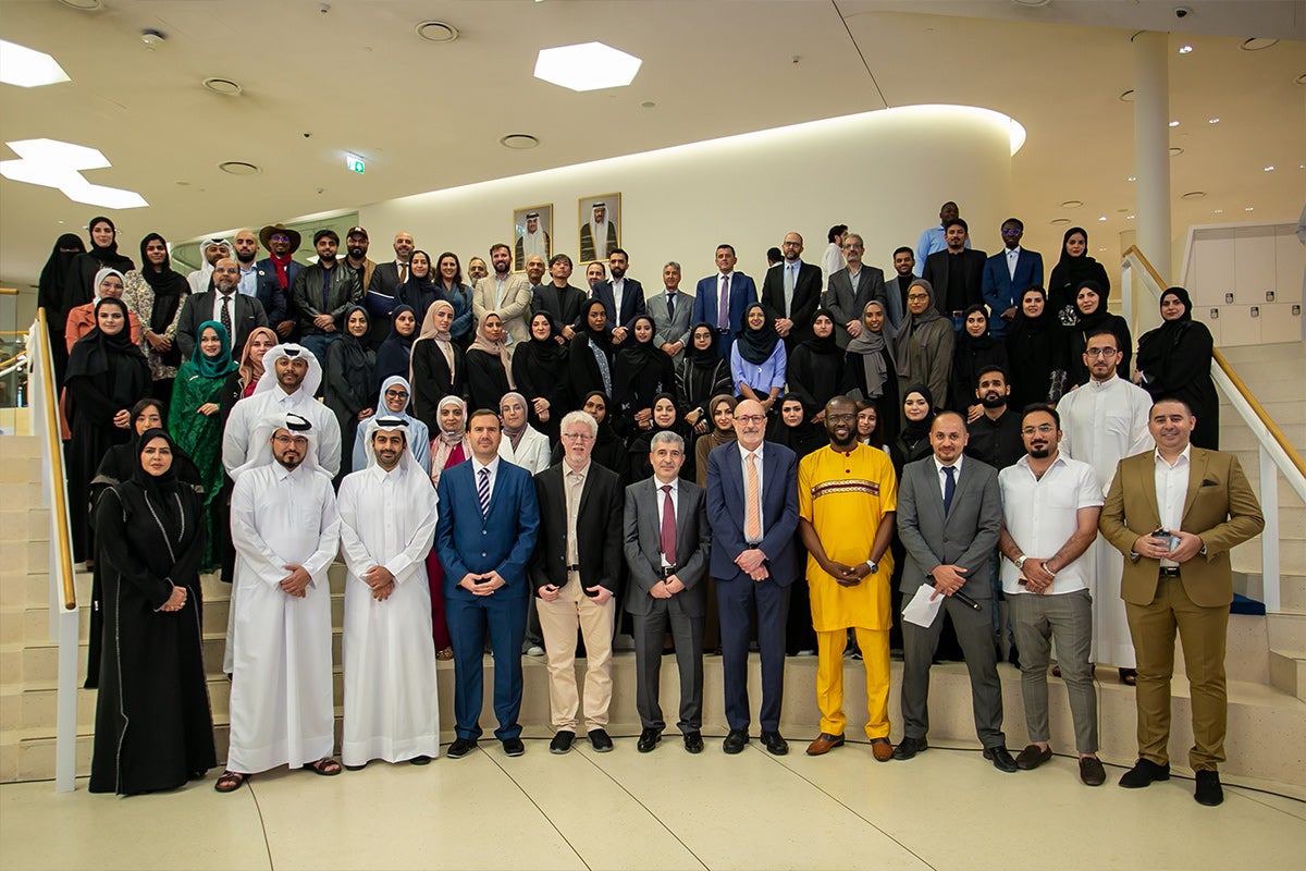 HBKU leadership, faculty, and staff convening with the alumni community to reconnect and celebrate their collective achievements.