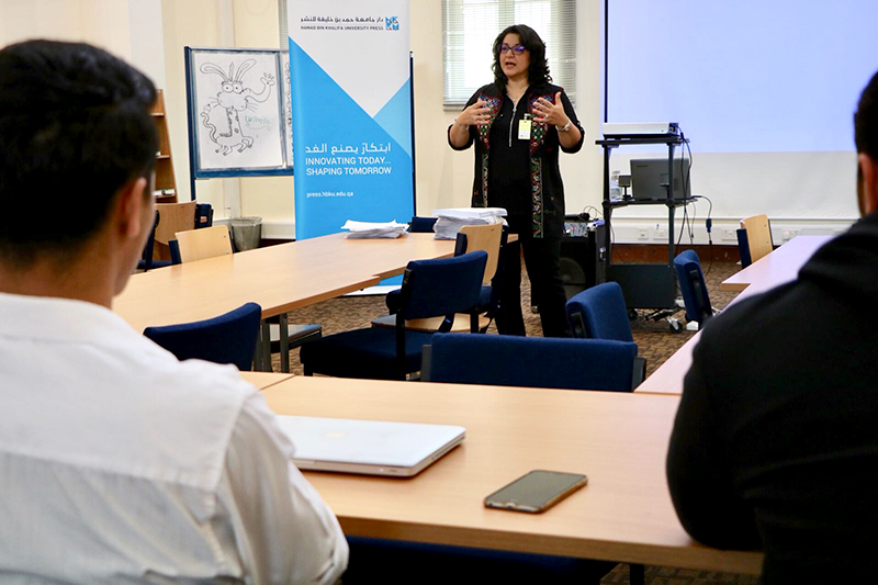 Award-winning HBKU Press author, Lilas Taha, visits students at Qatar Academy Doha