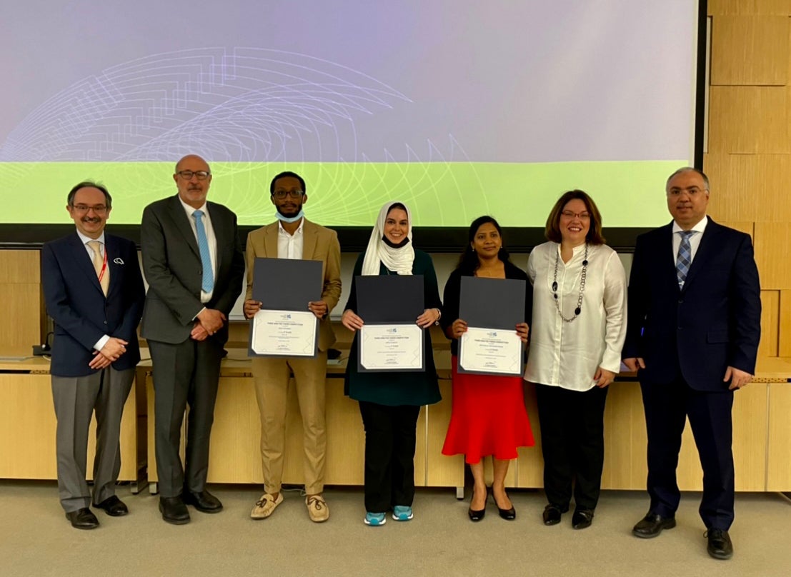 The winners posing for a group photo