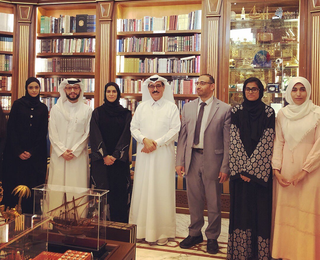 HBKU Students Visit the Library of H.E. Dr. Al Kuwari   