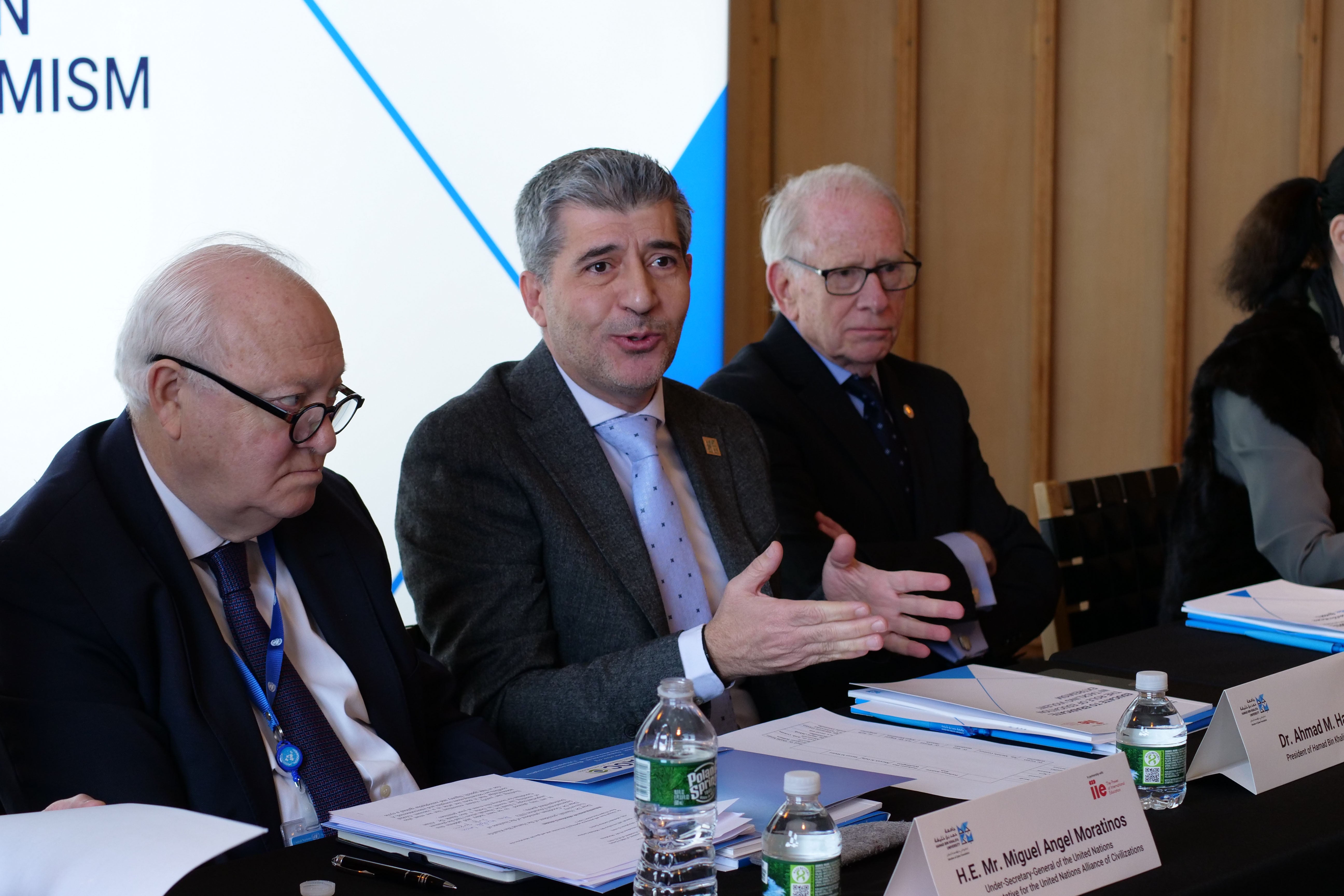 Dr. Ahmad M. Hasnah, President of Hamad Bin Khalifa University, during the Educate to Eradicate roundtable held in partnership with the Institute of International Education.