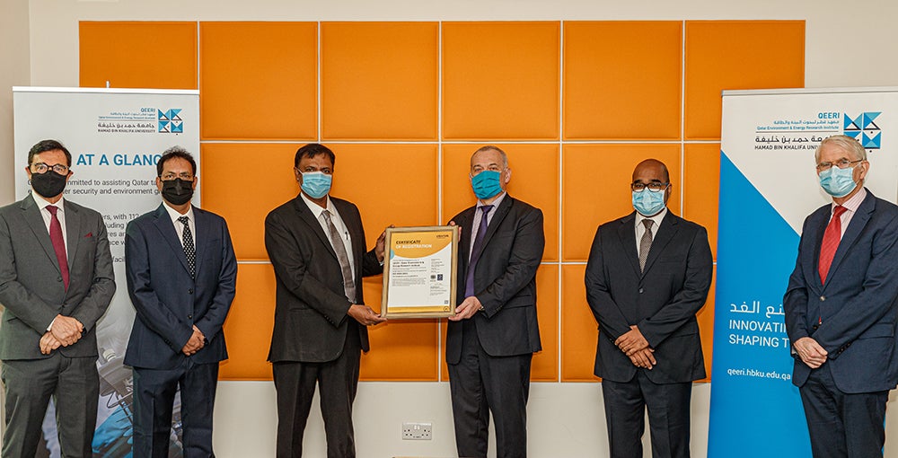HBKU’s Qatar Environment and Energy Research Institute Awarded ISO Certification for  its Integrated Management System 