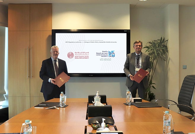HBKU’s College of Public Policy Signs Memorandum of Understanding with Qatar Financial Centre Regulatory Authority