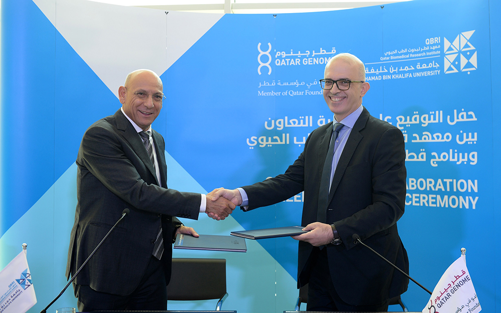 وقع معهد قطر لبحوث الطب الحيوي، التابع لجامعة حمد بن خليفة، مؤخرًا، اتفاقية مع برنامج قطر جينوم