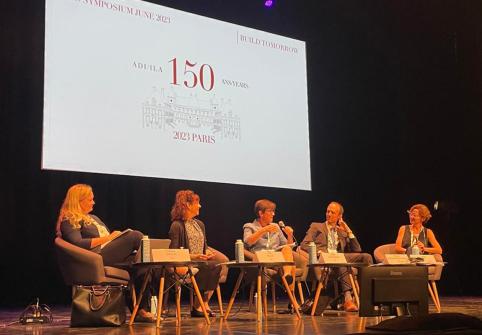 HBKU College of Law Dean Susan L. Karamanian discussing insights in international law at the ILA’s 150th Anniversary symposium in Paris.